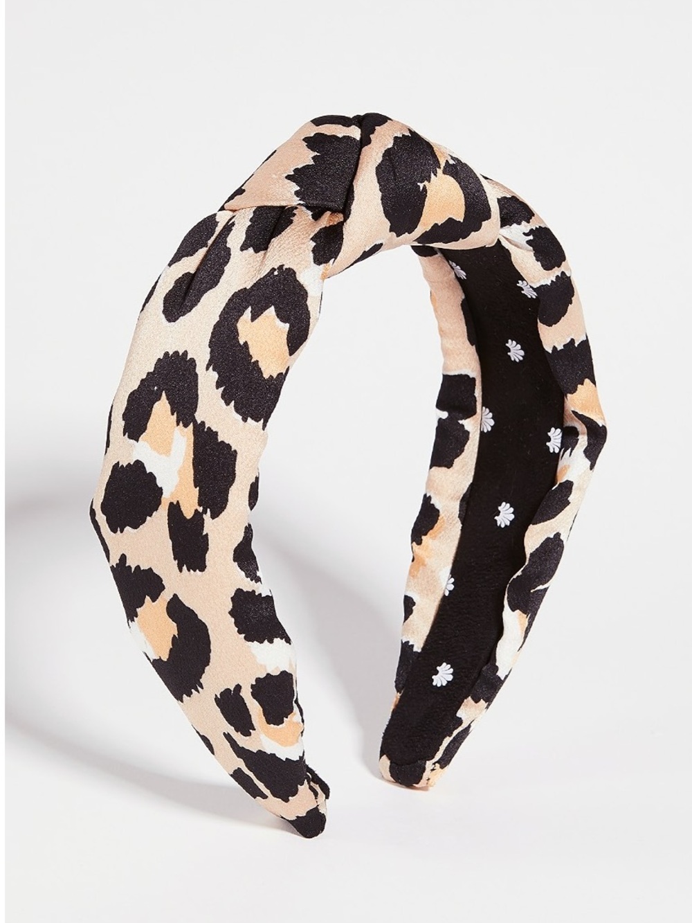 Lele Sadoughi Leopard Print Knotted Headband Black & Cream